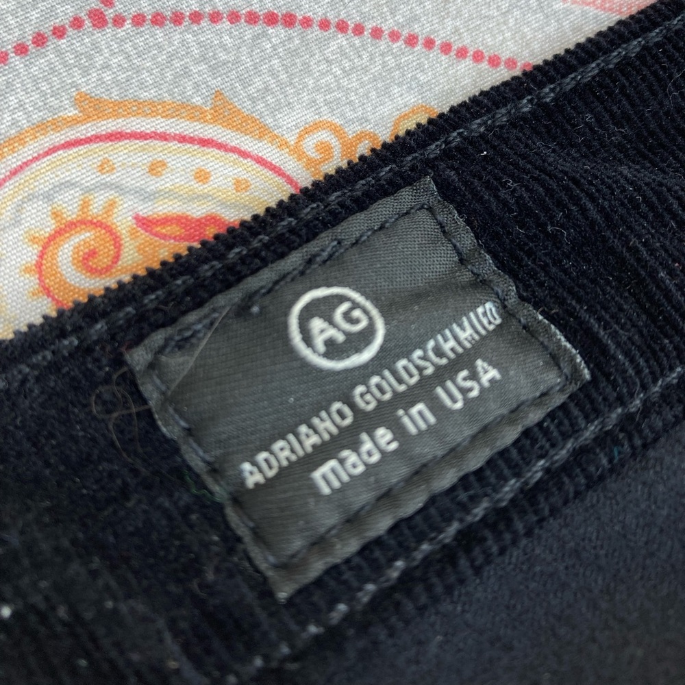 Black Adriano Goldschmied Cotton Cord Straight Leg Pants - Picture 7 of 10